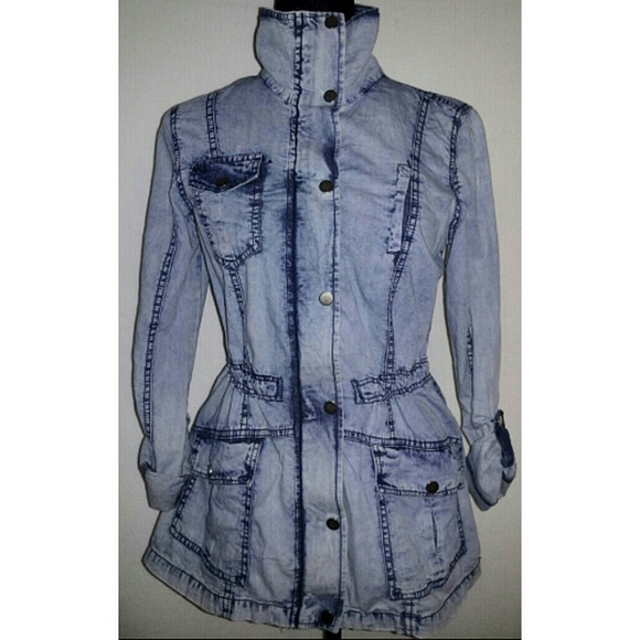 Ashley Denim Acid Wash Utility Jacket - Picture 2 of 3